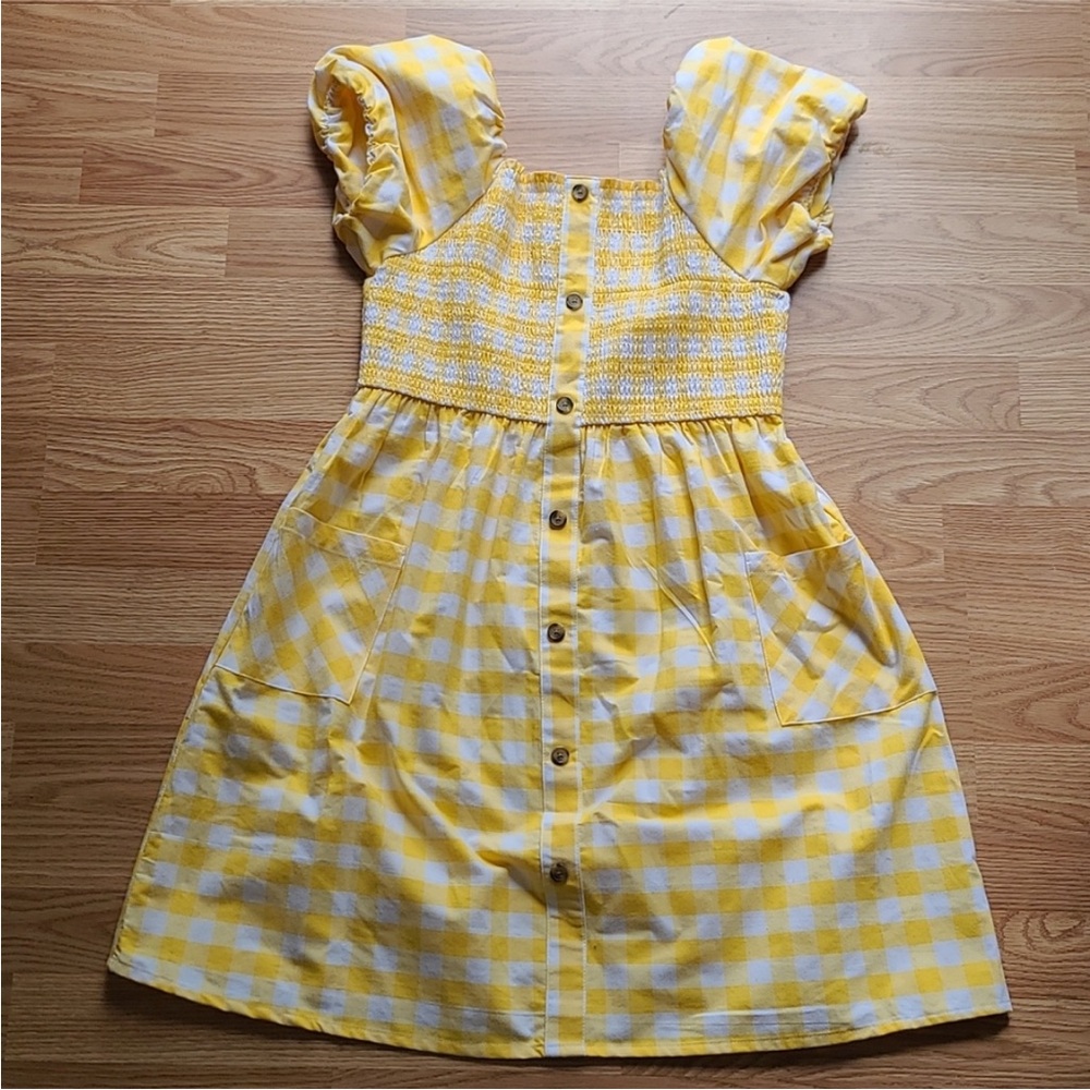 XL Yellow Gingham dress